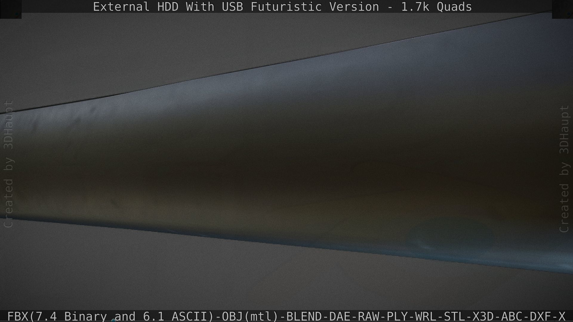 External HDD With USB Cable Rigged Futuristic Version Low-poly 3D model_72