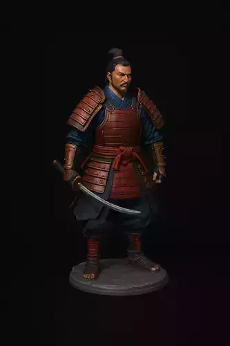 Samurai STL File Realistic Samurai Miniature for 3D Printing 