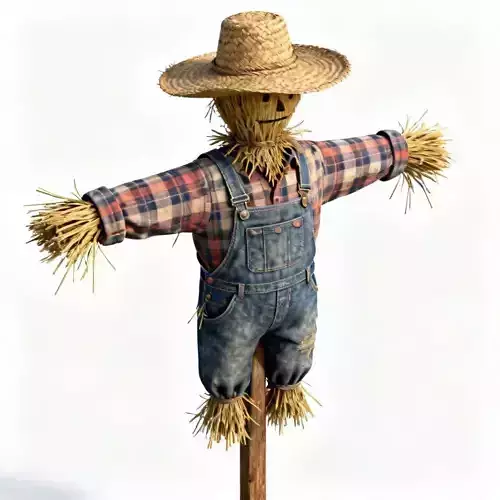 Realistic Farm Scarecrow 3D Model