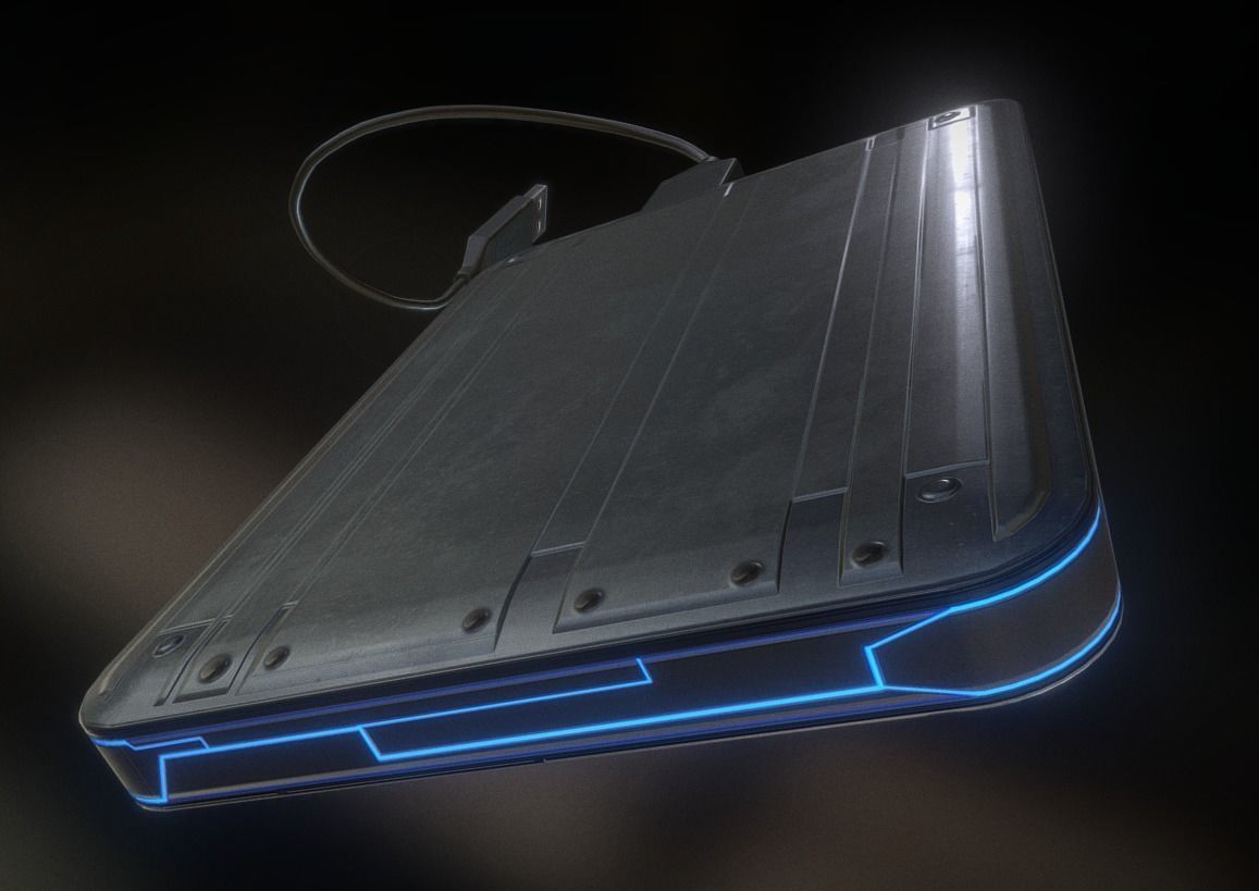 External HDD With Cable Collection Game Ready Low-poly 3D model_2