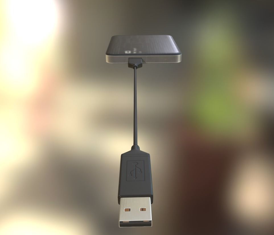 External HDD With Cable Collection Game Ready Low-poly 3D model_107