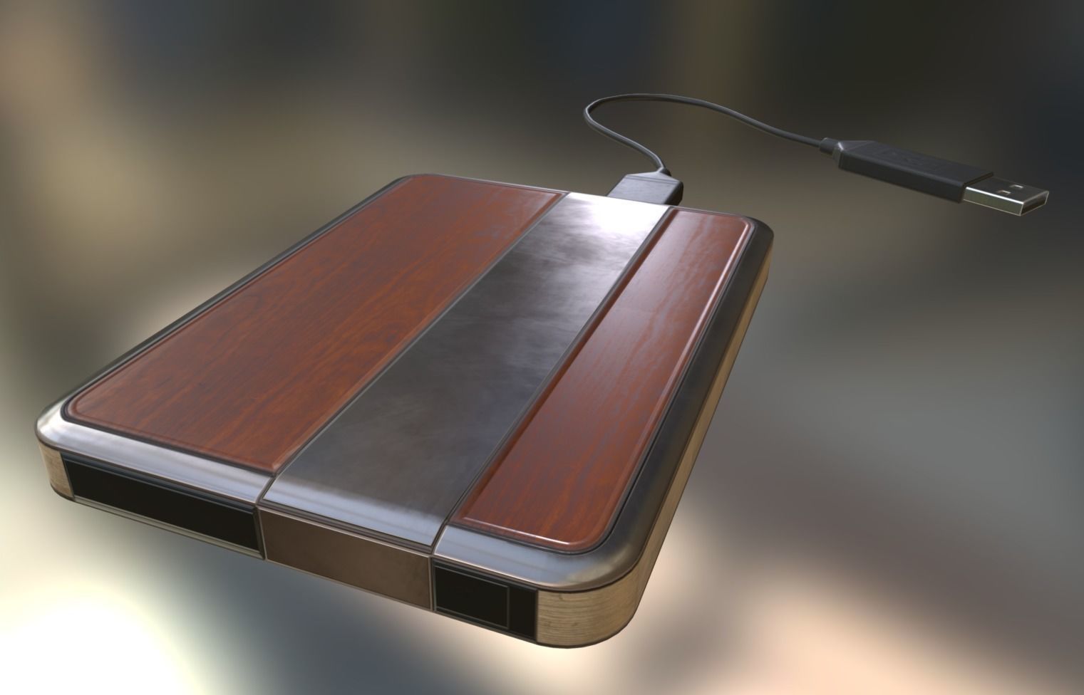 External HDD With Cable Collection Game Ready Low-poly 3D model_59