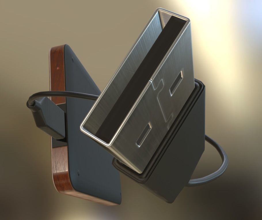 External HDD With Cable Collection Game Ready Low-poly 3D model_106