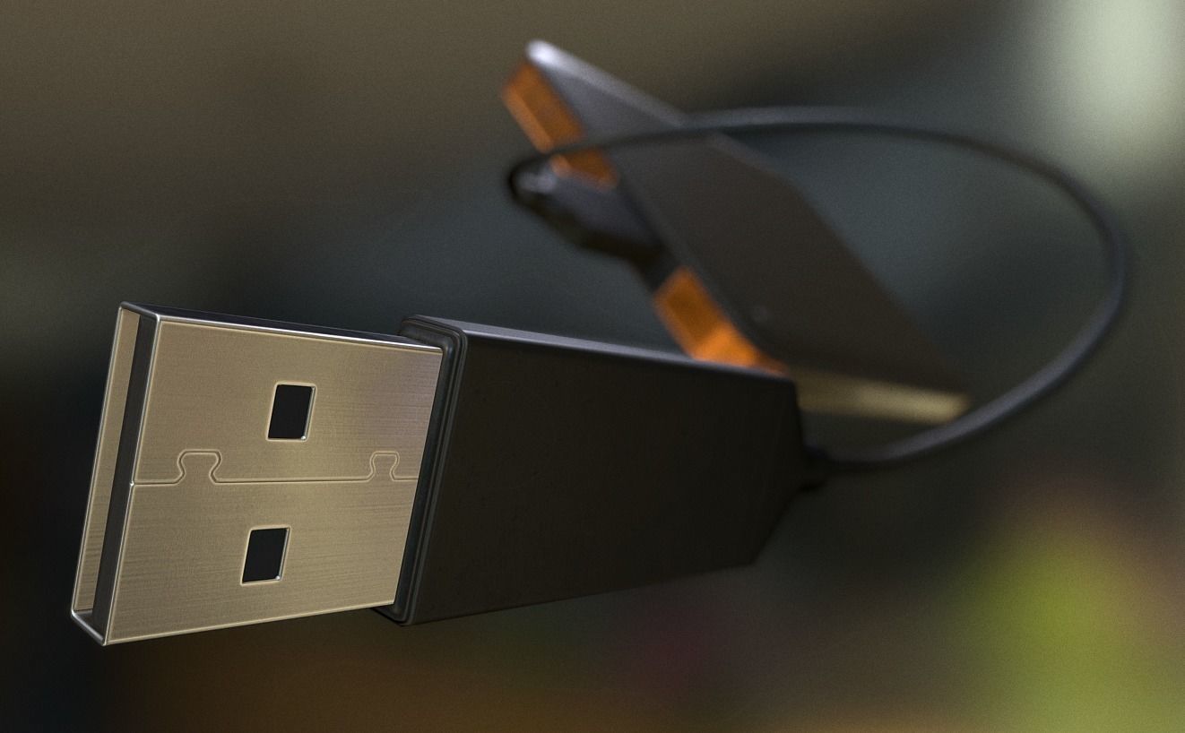 External HDD With Cable Collection Game Ready Low-poly 3D model_44