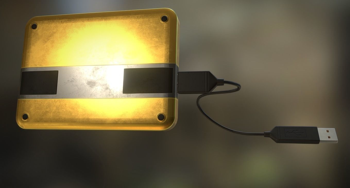 External HDD With Cable Collection Game Ready Low-poly 3D model_48