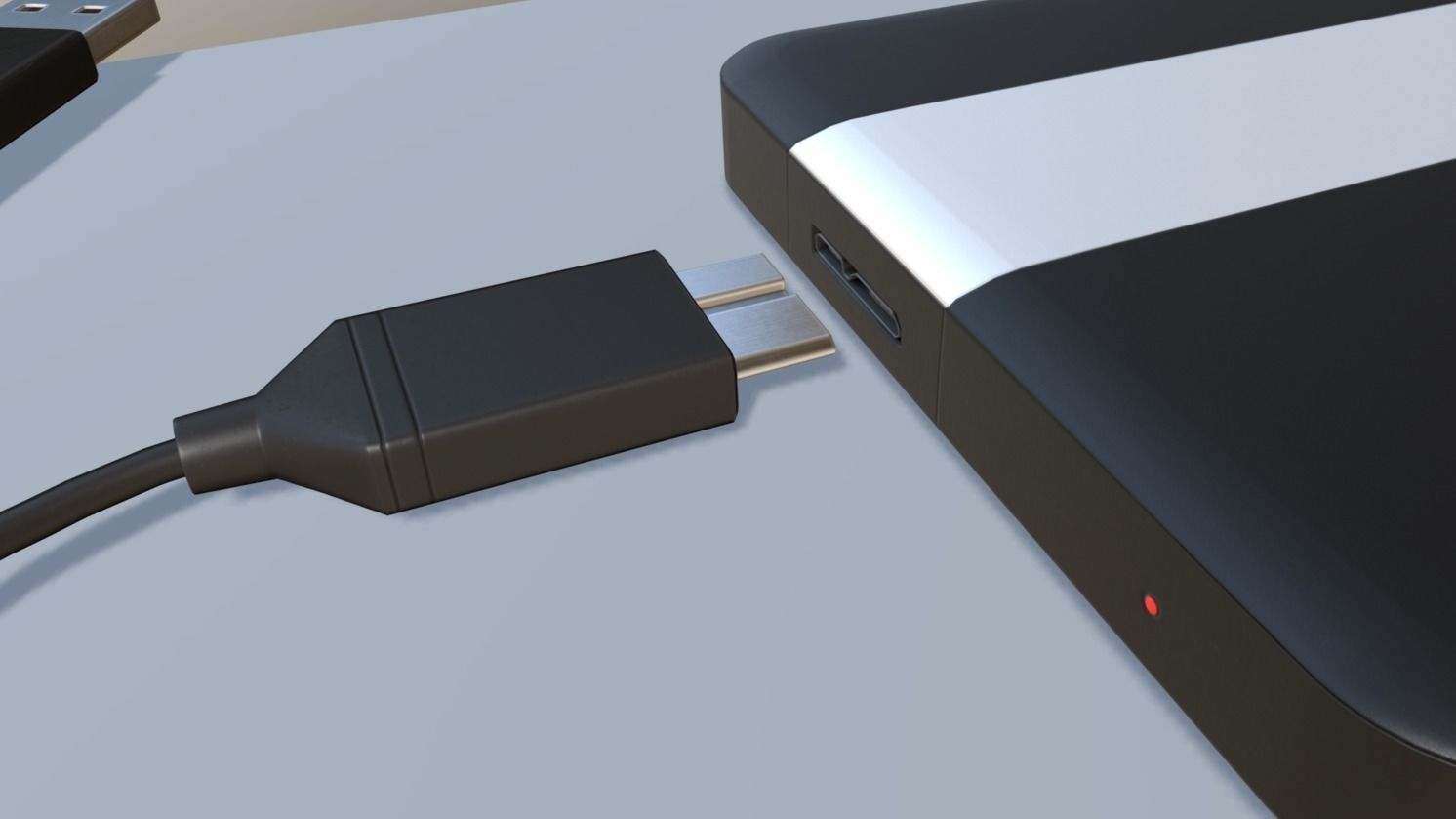 External HDD With Cable Collection Game Ready Low-poly 3D model_109