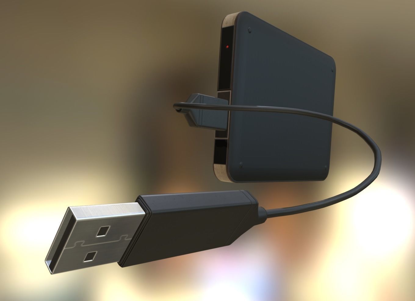External HDD With Cable Collection Game Ready Low-poly 3D model_57
