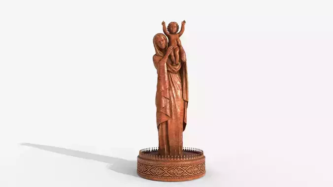 hl maria wooden sculpture statue hi poly