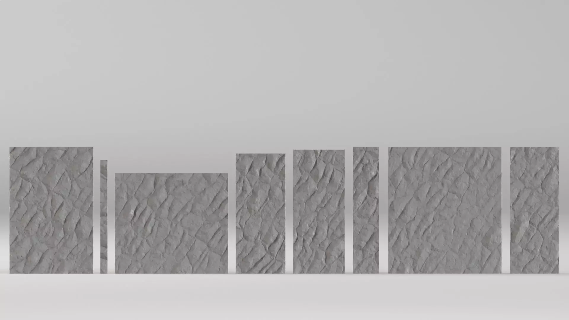 001677 Modular Concrete Wall Kit with Relief Panels 3D print model