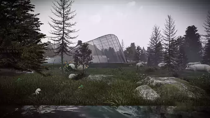 Parametric Organic Pavilion House Exterior Architectural Scene