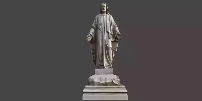jesus sculpture statue hi poly