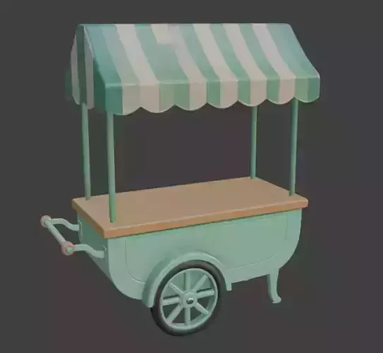 Toy Fruit Cart 3D Model
