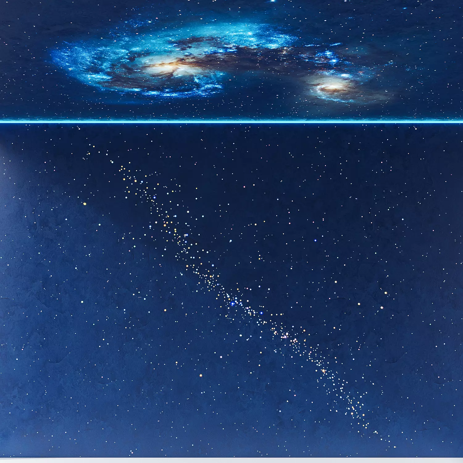 Decorative plaster with a projection of the starry sky Low-poly 3D model