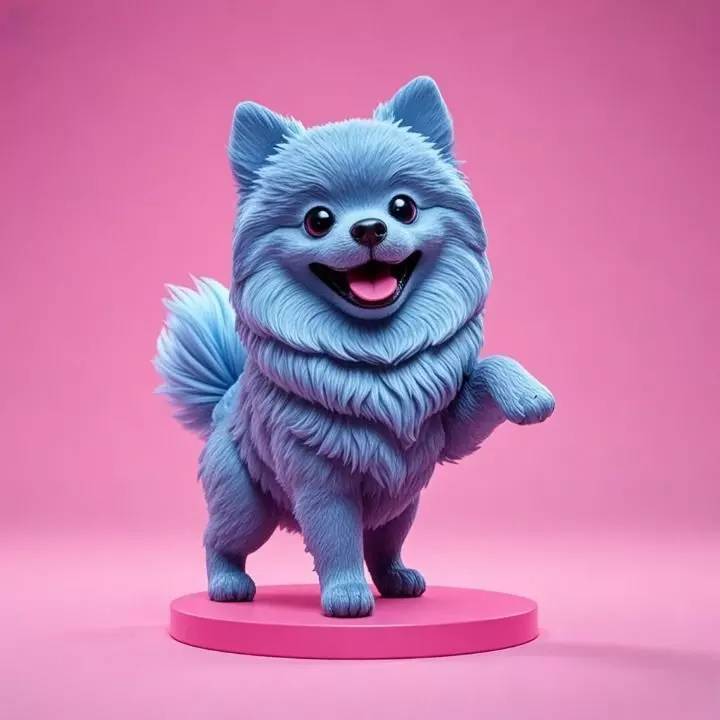 3019 Laughing Pomeranian Full Color 3D Model STL DND 3D print model