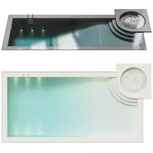 Swimming pool with jacuzzi