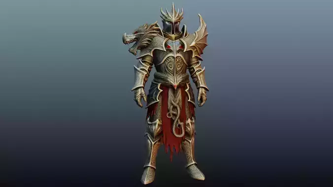 Dragon Slayer Knight Armor - Fantasy Character  PBR Styled