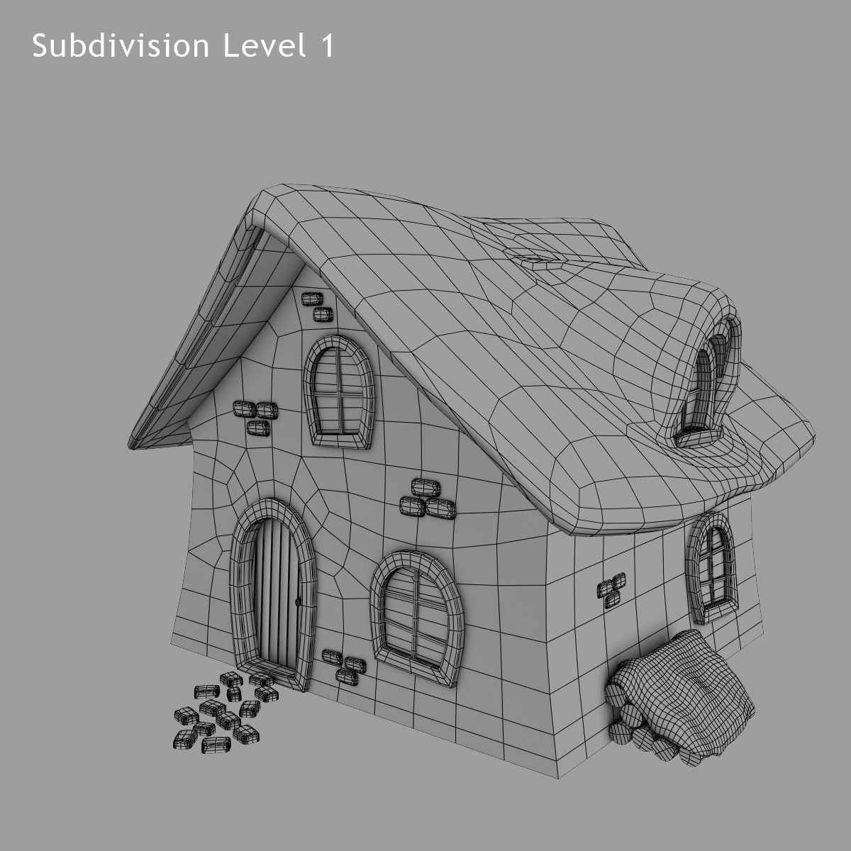 Snow House Low-poly 3D model_8