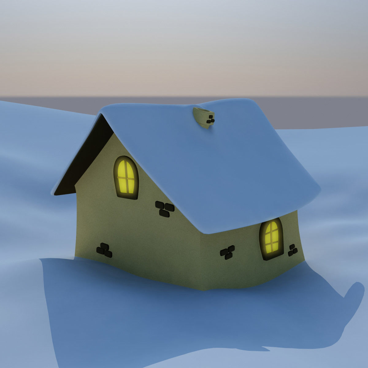 Snow House Low-poly 3D model_3