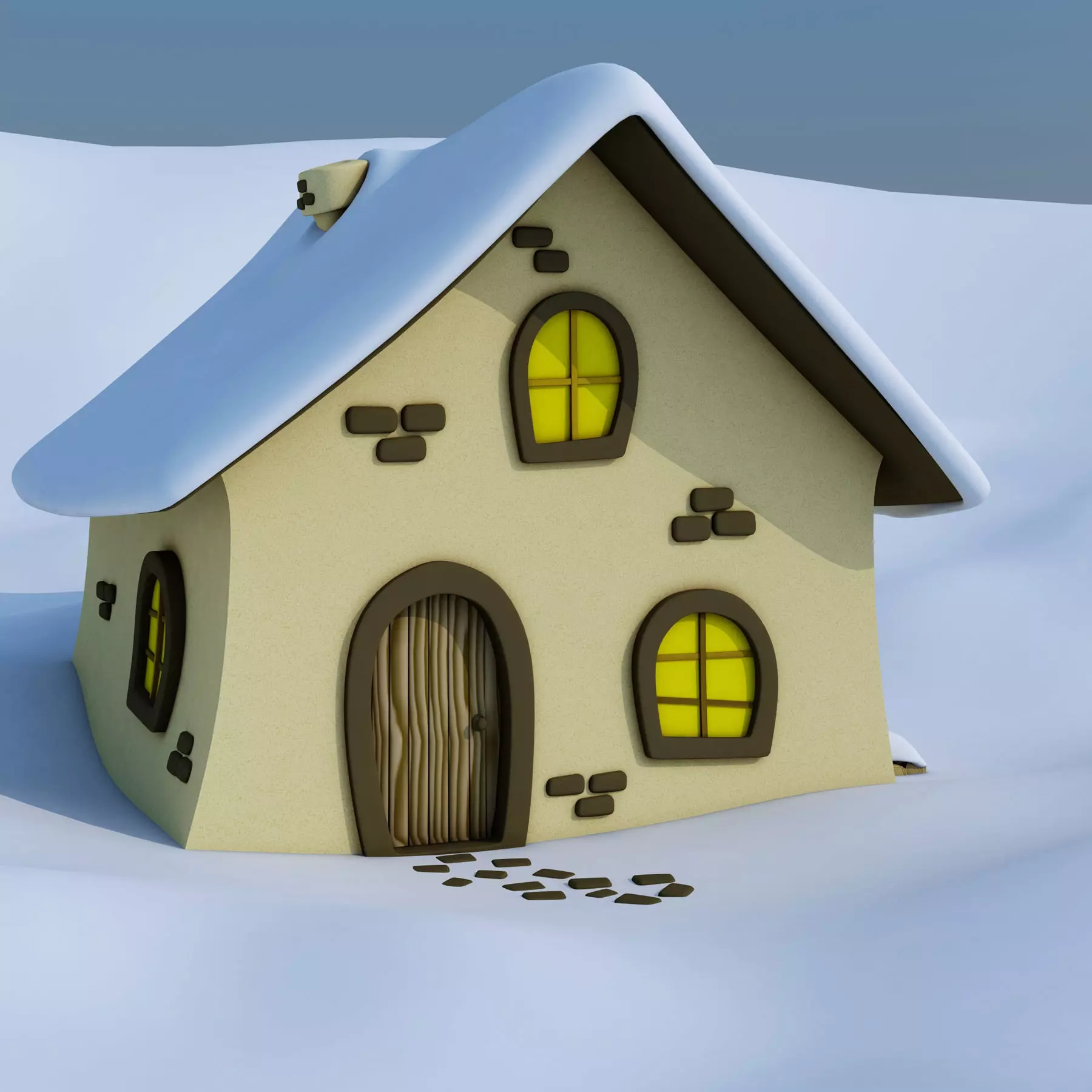 Snow House Low-poly 3D model_0