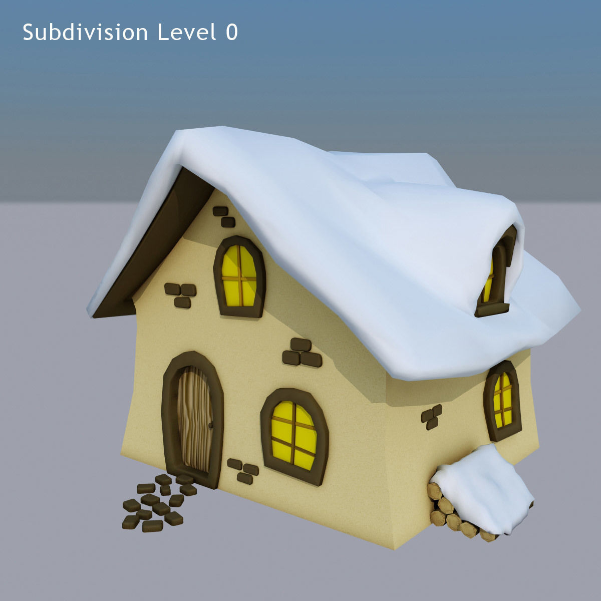 Snow House Low-poly 3D model_7