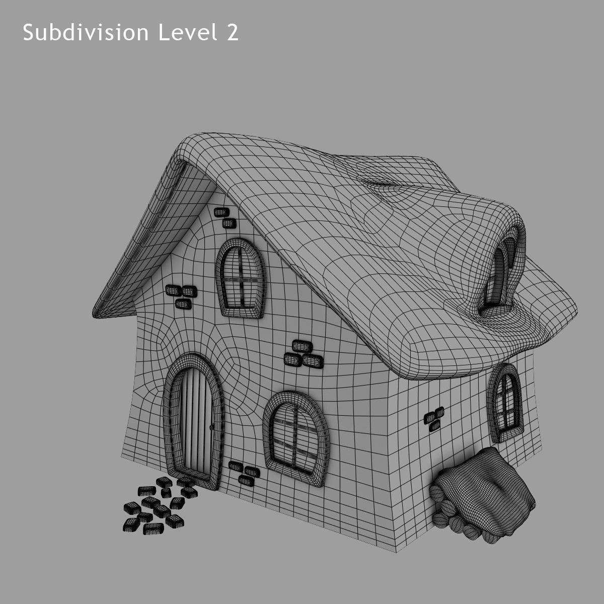 Snow House Low-poly 3D model_10