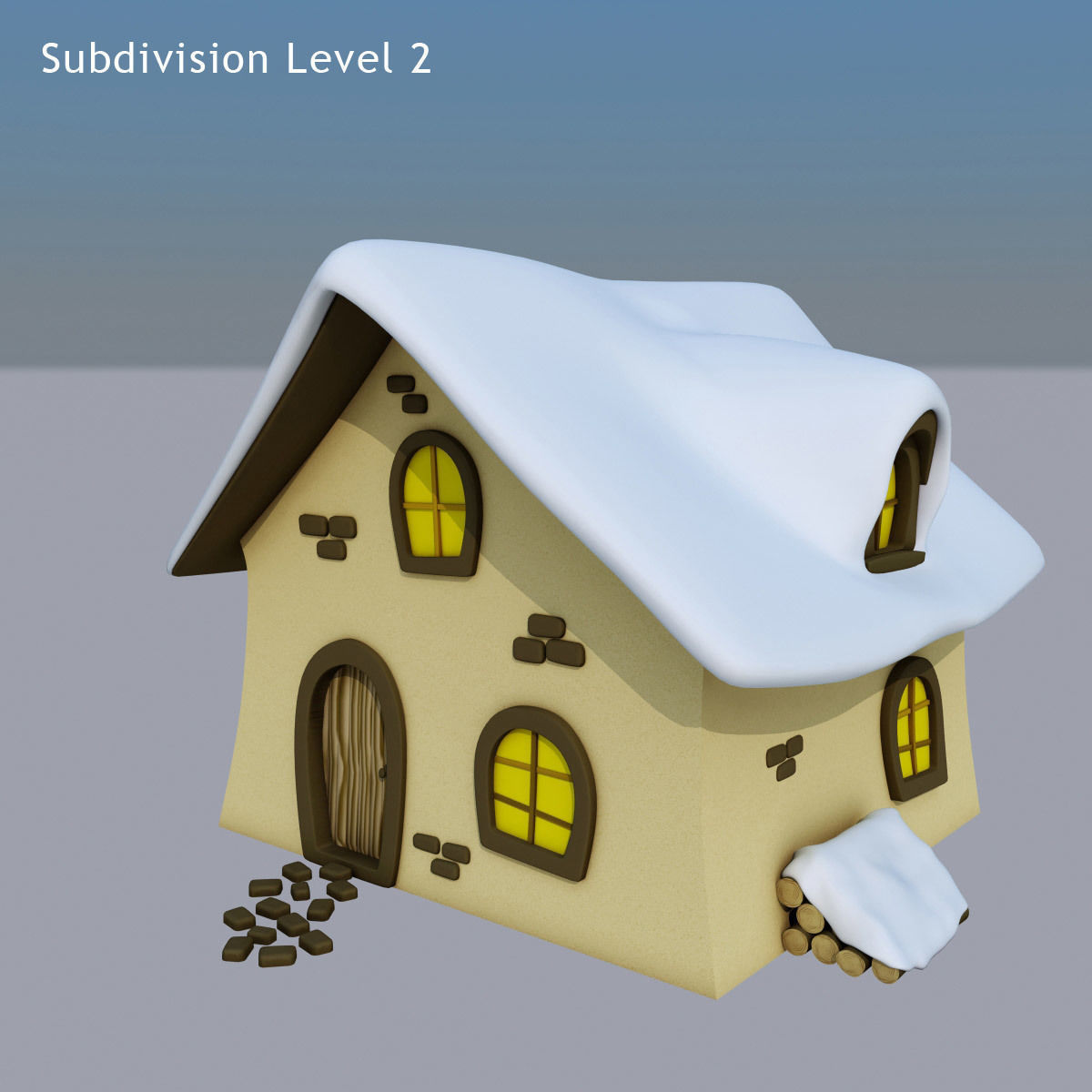 Snow House Low-poly 3D model_11