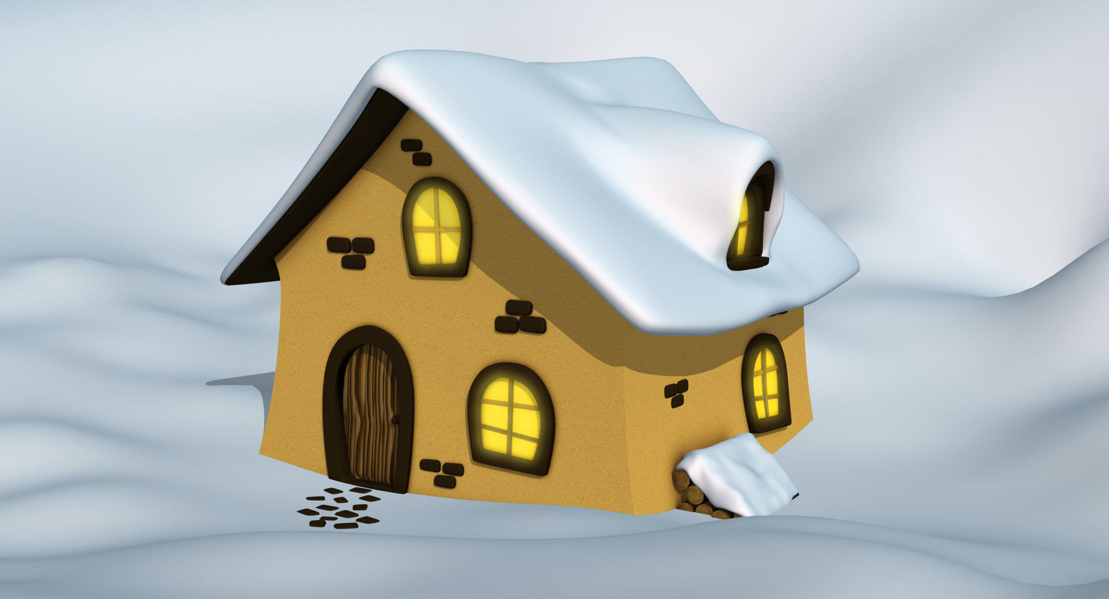 Snow House Low-poly 3D model_5