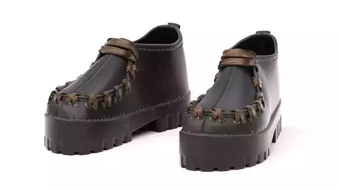 Cross leather platform leather shoes