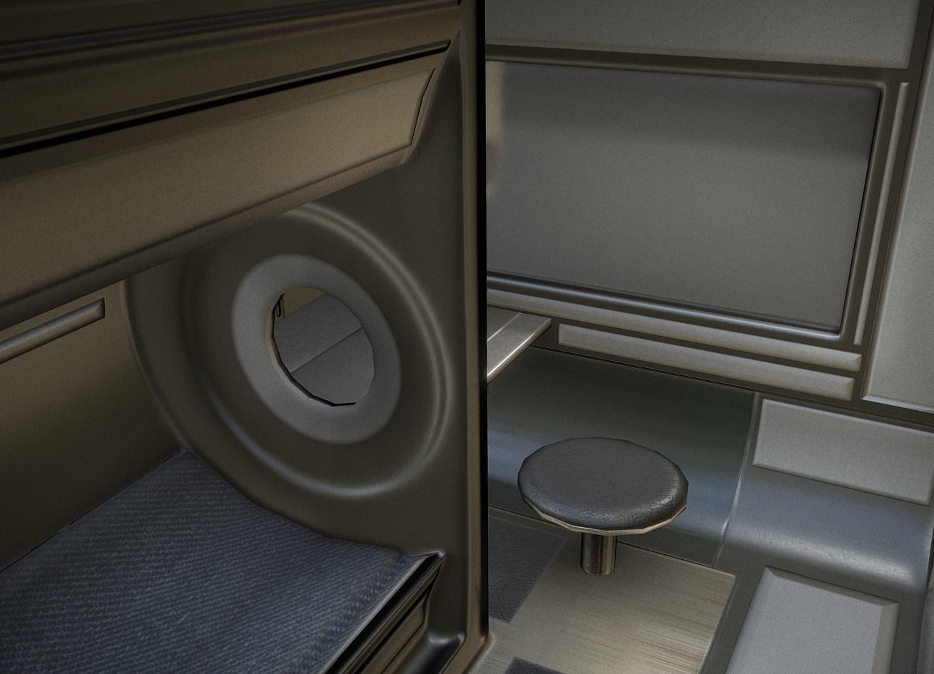 Futuristic Living Module Basic Version Low-poly 3D model_13