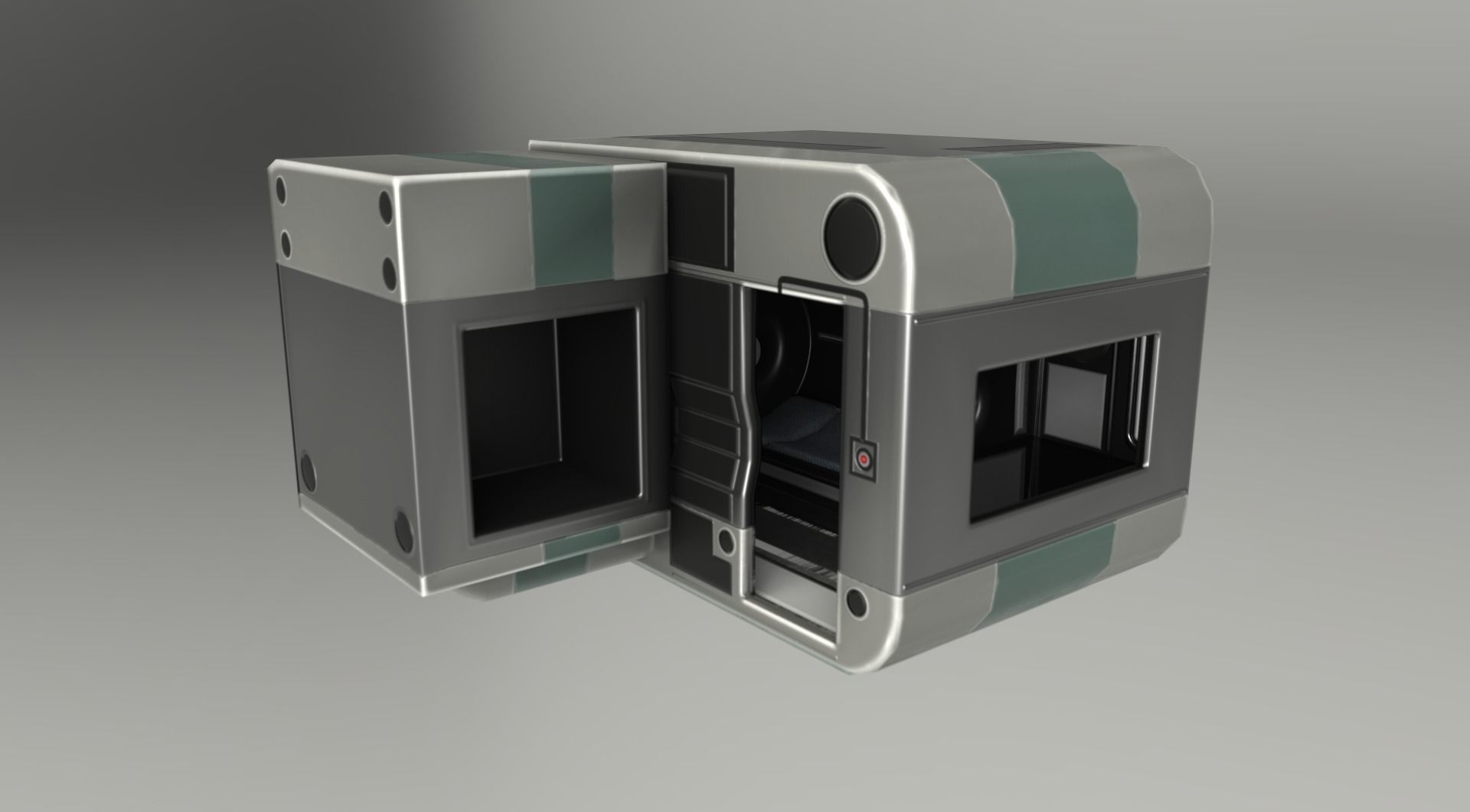 Futuristic Living Module Basic Version Low-poly 3D model_11