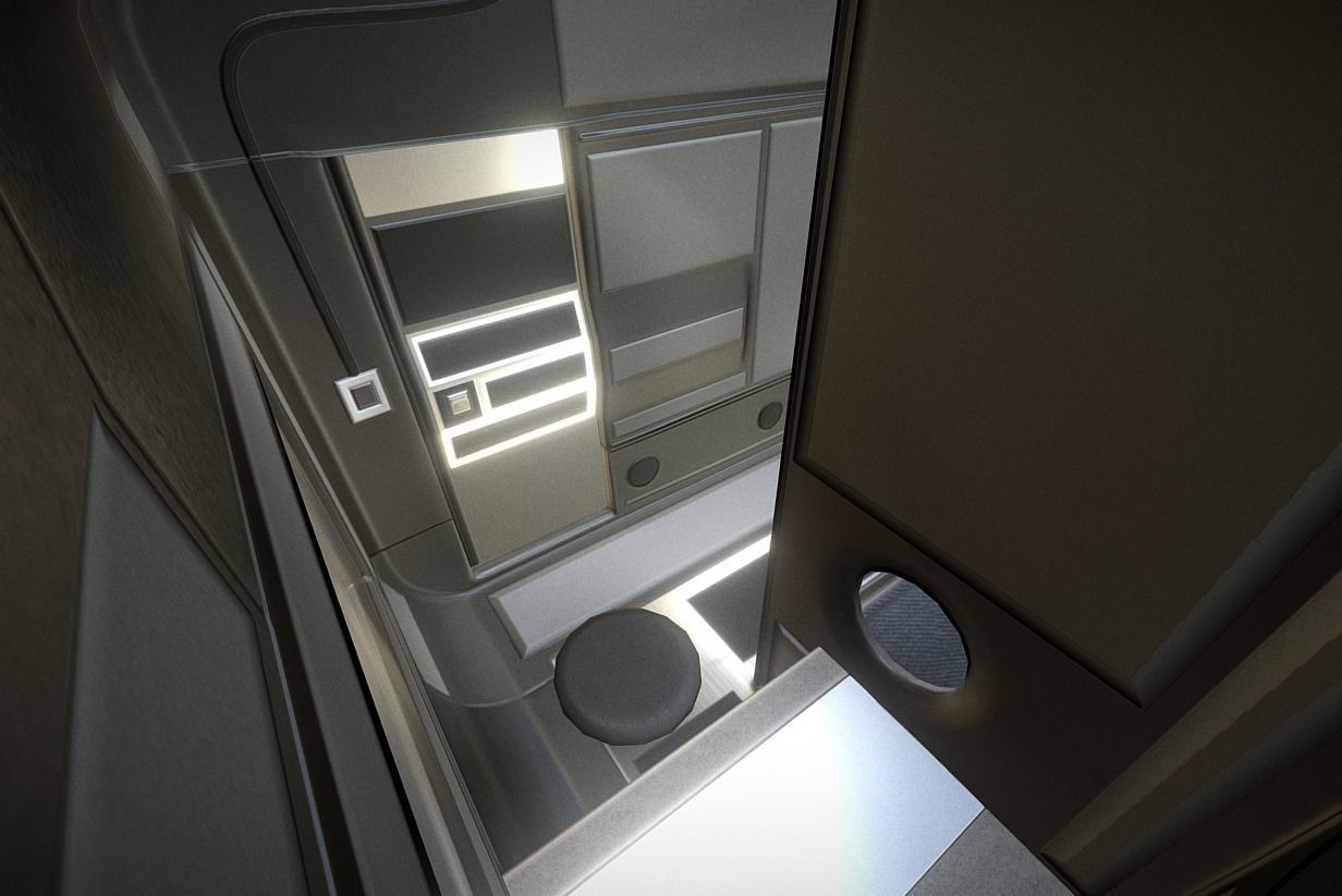 Futuristic Living Module Basic Version Low-poly 3D model_6