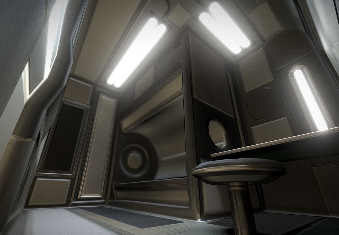 Futuristic Living Module Basic Version Low-poly 3D model_3