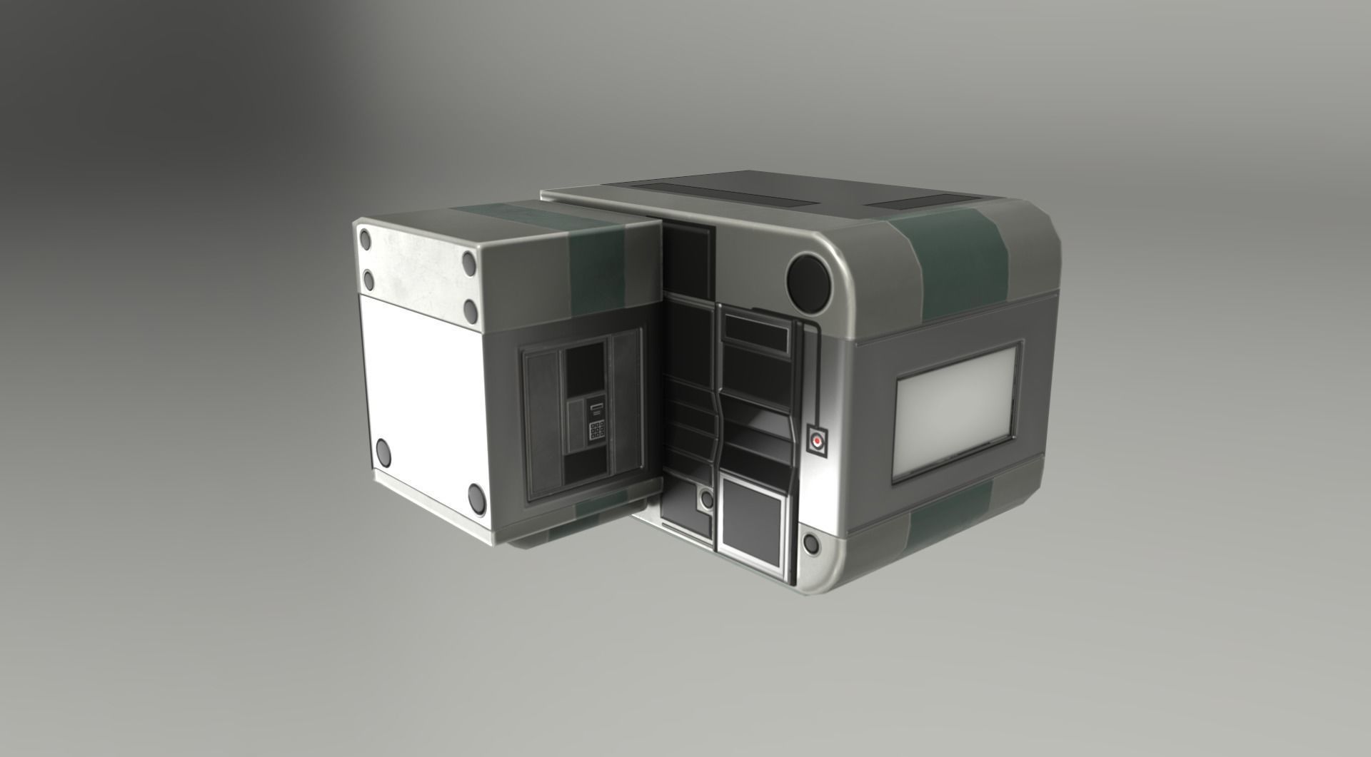 Futuristic Living Module Basic Version Low-poly 3D model_12