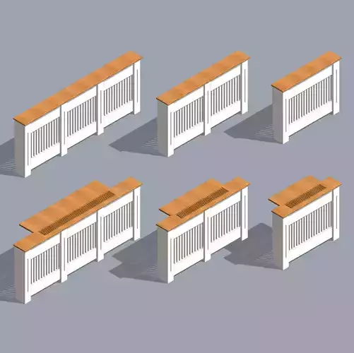 Parametric Radiator Cover Furniture for Revit Family