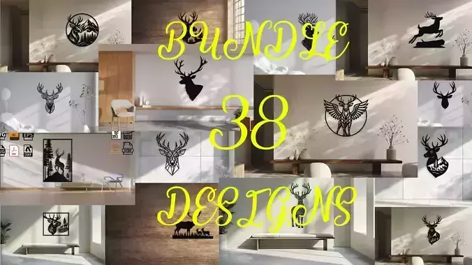 Bundle 38 Designs Deer Wall Art Files 