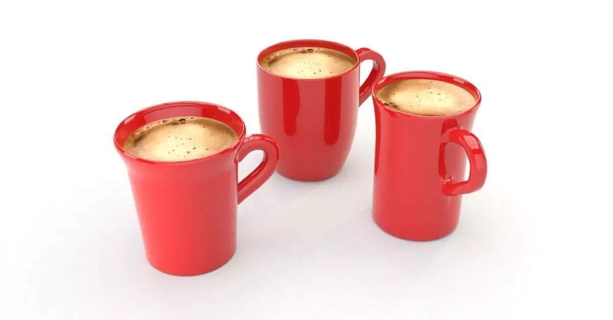 coffee cups Low-poly 3D model_0