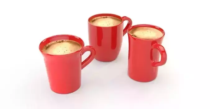 coffee cups Low-poly 3D model