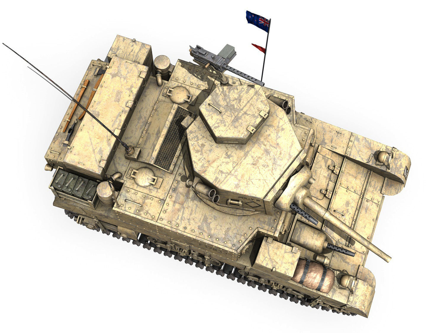 M3 Light Tank Honey - Polly III 3D model_8