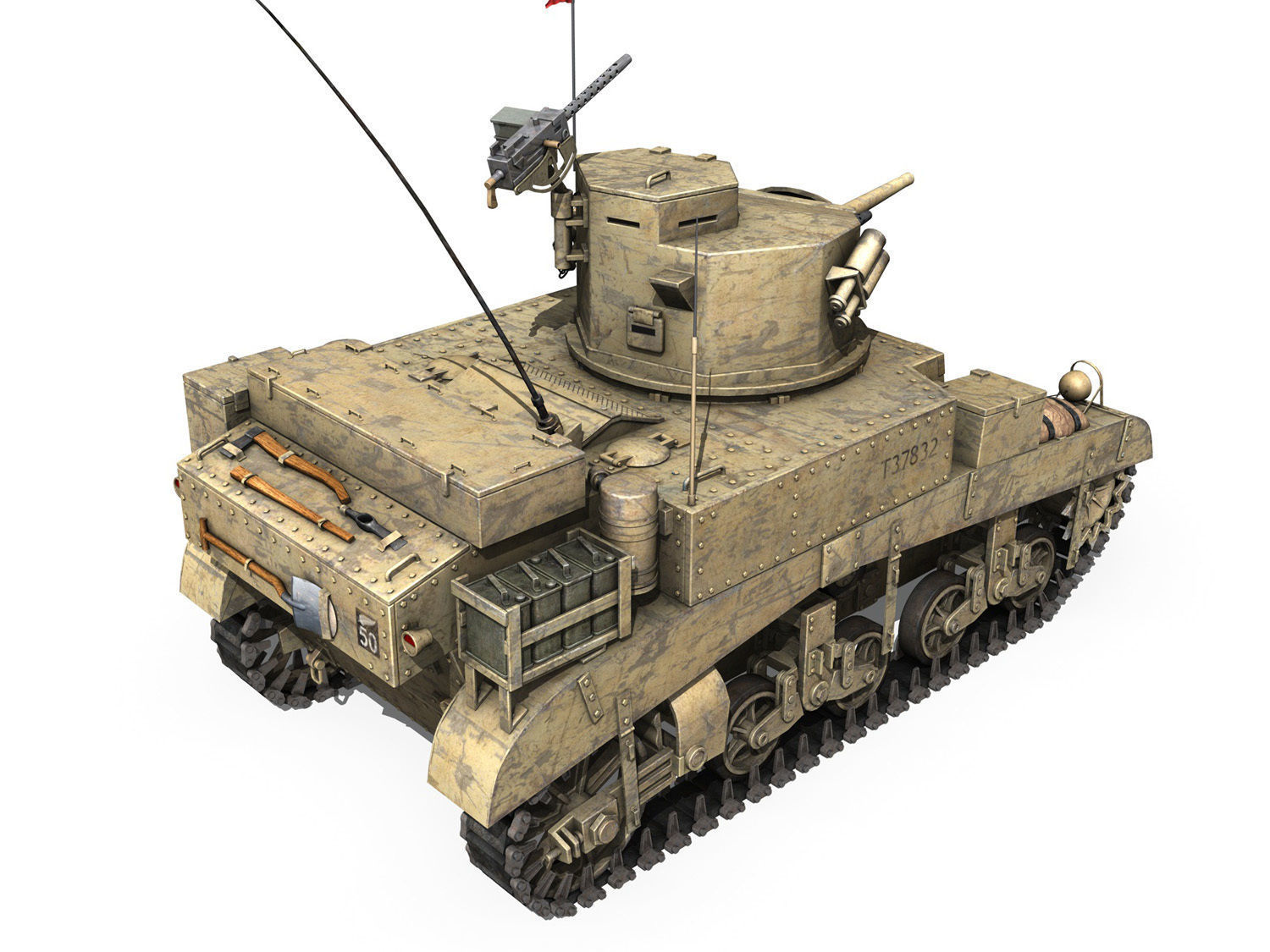 M3 Light Tank Honey - Polly III 3D model_4