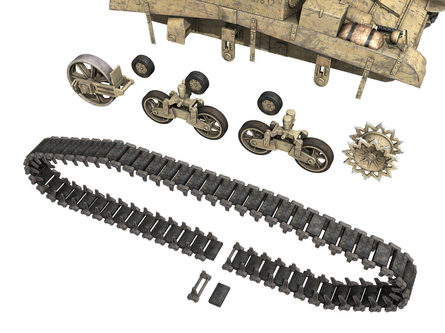 M3 Light Tank Honey - Polly III 3D model_9