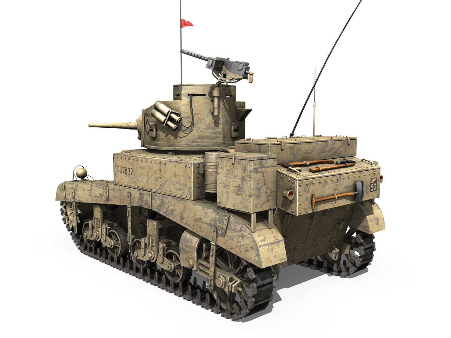 M3 Light Tank Honey - Polly III 3D model_1