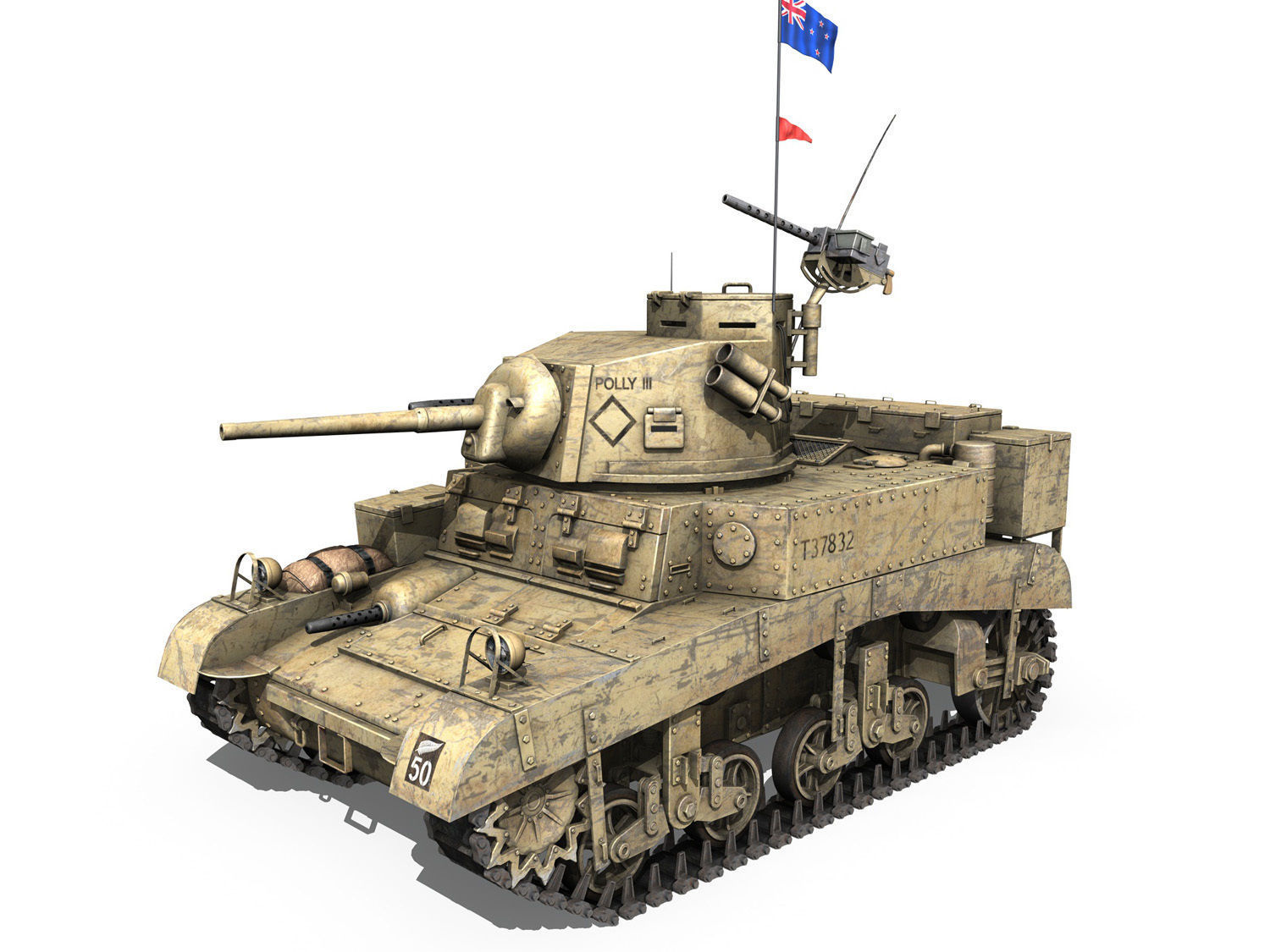 M3 Light Tank Honey - Polly III 3D model_3