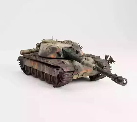 Battle-Damaged Wasteland Tank 3D Model