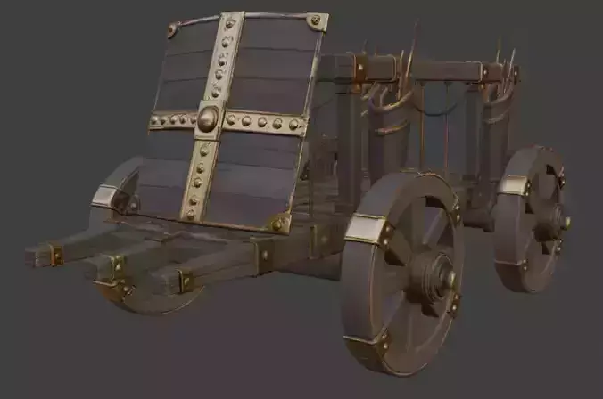 Medieval War Cart 3D Model