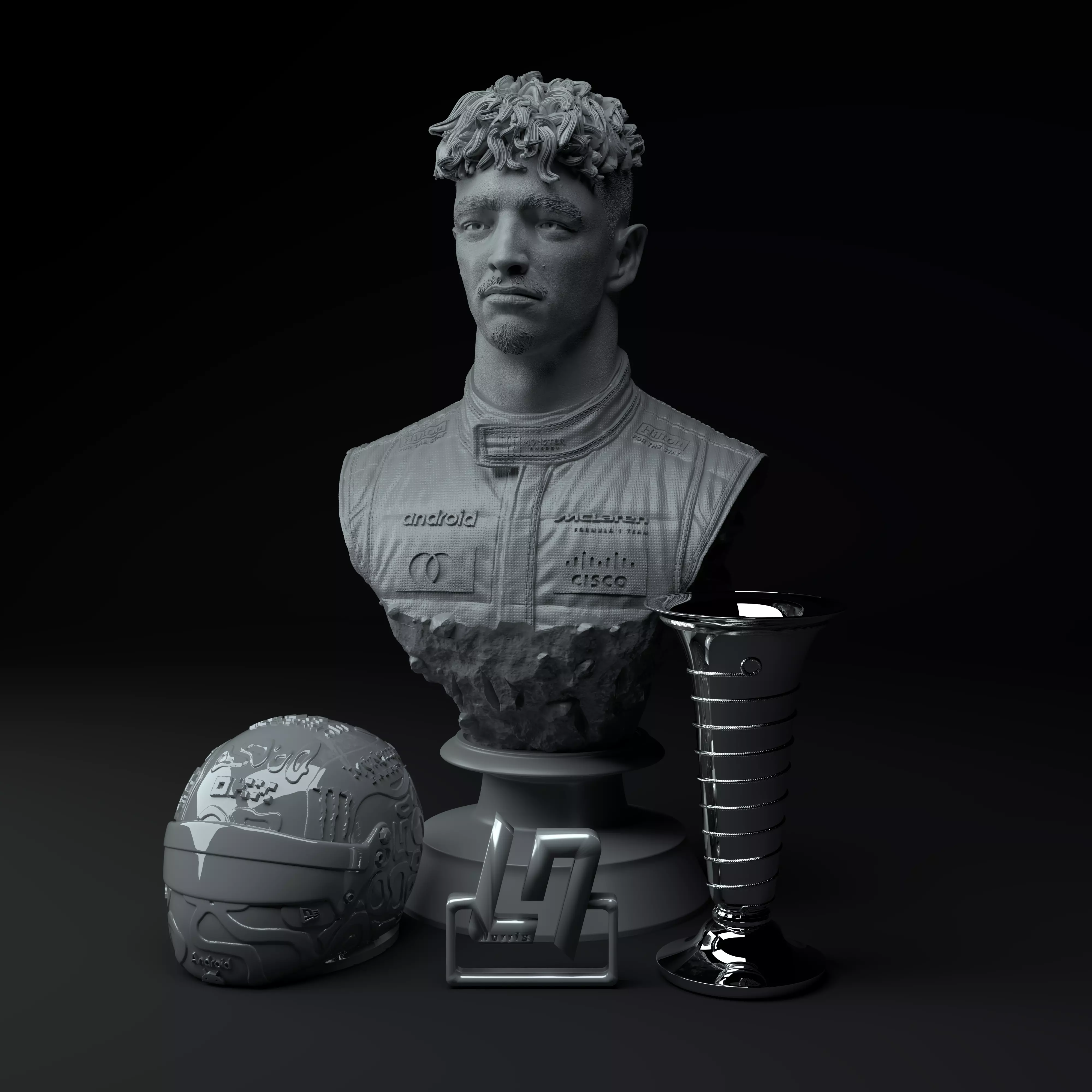 Lando Norris F1 Champion Diorama STL 3D print model