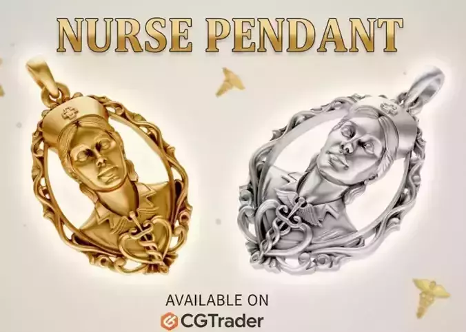 Nurse Pendant Jewelry 3D print Model Solid Hollowed  STL OBJ