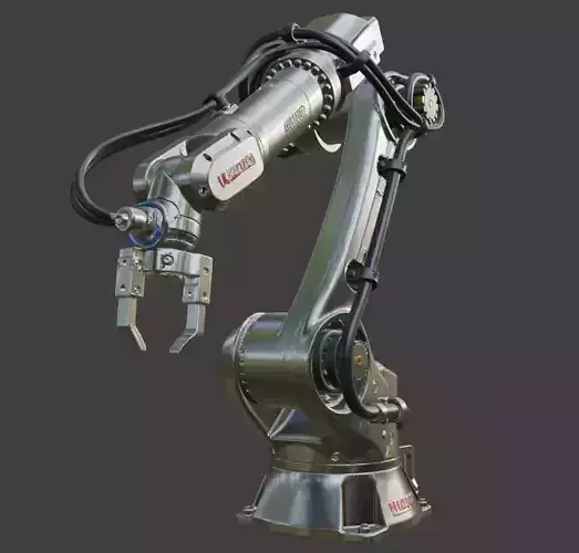 Industrial Robotic Arm PBR 3D Model High Detail