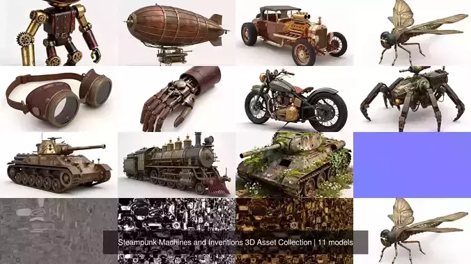 Steampunk Machines and Inventions 3D Asset Collection