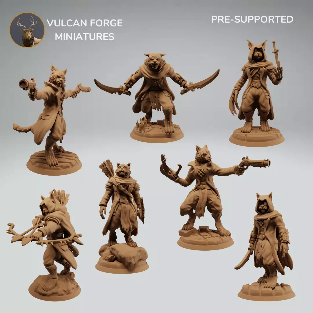 Tabaxi rogues and rangers Bundle 3D print model