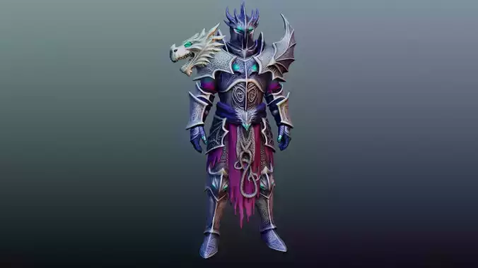 Dragon Knight - Full PBR Fantasy Armor KM-21